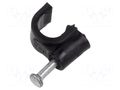 Holder; black; on round cable; 100pcs; with a nail; Ø: 6mm; H: 8.1mm GOOBAY GOOBAY-64679