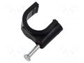 Holder; black; on round cable; 100pcs; with a nail; Ø: 12mm GOOBAY GOOBAY-64684