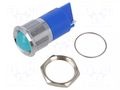 Indicator: LED; prominent; blue; Ø22mm; IP67; Q22; brass; ØLED: 18mm APEM Q22P1CXXB24E