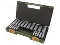 Wrenches set; socket bits; Mounting: 1/2",1/4"; 20pcs. PROXXON PRN23292
