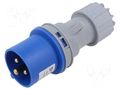 Connector: AC supply; plug; male; 16A; 230V; IEC 60309; IP44; PIN: 3 TAIZHOU BAOLUDA ELECTRIC QX-248