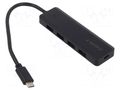 Hub USB; USB A socket x4,USB C socket,USB C plug; USB 3.1 GEMBIRD UHB-CM-U3P4P-01