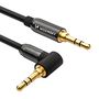 Wozinsky AUX cable angled (male-male) mini jack cable 1.5 m black, Wozinsky 5907769307423 5907769307423
