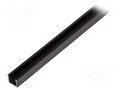 Profiles for LED modules; black; 1m; LOKOM; aluminium; anodized KLUŚ K-A05553A07-1M