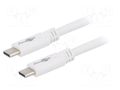 Cable; USB 3.2; USB C plug,both sides; 1m; white; 5Gbps; 60W Goobay USB.C-PD60-1.0WH