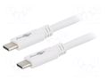 Cable; USB 3.2; USB C plug,both sides; 1m; white; 4K,UHD 4320p GOOBAY USB.C-PD60-1.0WH