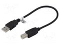 Cable; High Speed,USB 2.0; USB A plug,USB B plug; 0.25m; black Goobay GOOBAY-95129