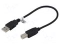 Cable; High Speed,USB 2.0; USB A plug,USB B plug; 0.25m; black GOOBAY GOOBAY-95129