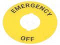 Description label; 22mm; SF2ER; Button marking: EMERGENCY,OFF AUTONICS SF2ER-B4