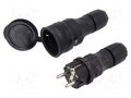 Connector: AC supply; male,female; socket,plug; 2P+PE; 250VAC; 16A PLASTROL W-98861