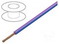 Wire; H05V-K,LgY; stranded; Cu; 1mm2; PVC; violet-blue; 300V,500V BQ CABLE LGY1.0-VI/BL
