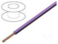 Wire; H05V-K,LgY; stranded; Cu; 1mm2; PVC; violet-black; 300V,500V BQ CABLE LGY1.0-VI/BK