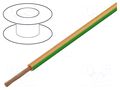Wire; H05V-K,LgY; stranded; Cu; 0.5mm2; PVC; orange-green; 100m BQ CABLE LGY0.50-OR/GR