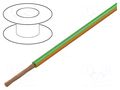 Wire; H05V-K,LgY; stranded; Cu; 0.35mm2; PVC; green-orange; 200m BQ CABLE LGY0.35-GR/OR