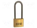 Padlock; shackle; brass; Protection: low (level 5); A: 40mm; B: 63mm KASP KA-K12540L63A1