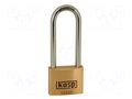 Padlock; shackle; brass; Protection: medium (level 7); A: 50mm KASP KA-K12550L80A1