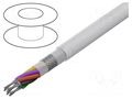 Wire; 8x26AWG; shielded,silver plated copper braid; white; 600V AGILINK MICROWIRES TES-2619.08-A