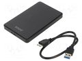 Hard discs housing: 2,5"; PnP; USB 3.0; 120.5x75x13mm; black SAVIO SAVAK-65