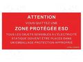 Information board; ESD; 150x300mm; red; Language: FR STATICTEC PRT-STSRL150300FR
