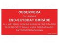Information board; ESD; 150x300mm; red; Language: SE STATICTEC PRT-STSRL150300SE