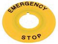 Warning plate; 16mm; Ømount.hole: 16mm; Ø: 44mm IDEC HAAV-27