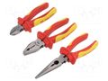 Kit: pliers; insulated; 3pcs. KING TONY KT-40603GP