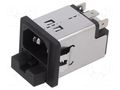 Connector: AC supply; socket; male; 6A; 250VAC; C14 (E); 5220 SCHURTER 5220.0643.3