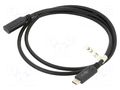 Cable; USB 3.1; USB C socket,USB C plug; 1m; black; Øcable: 5mm GOOBAY GOOBAY-45393