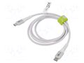 Cable; USB 2.0; USB C plug,both sides; 1m; white; silicone; 60W; 3A GOOBAY GOOBAY-70193