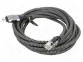 Cable; USB 3.1; RJ45 plug,USB C plug; nickel plated; 3m; U/FTP Goobay GOOBAY-70699