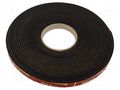 Gasket; EPDM; Thk: 4mm; black; L: 10m; W: 15mm RST ROZTOCZE USPE-15.04-10M