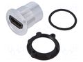 Adapter; HDMI socket,both sides; Body: silver; Thread: M22; 1÷10mm ONPOW HDMI-02
