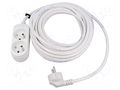 Extension lead; 3x1.5mm2; Sockets: 2; PVC; white; 5m; 16A JONEX PS-270/1.5-5.0