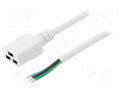 Cable; 3x1.5mm2; IEC C19 female,wires; PVC; Len: 1.5m; white; 16A LIAN DUNG SN26-3/15/1.5WH