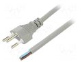 Cable; 3x1mm2; wires,SEV-1011 (J) plug; PVC; 3m; grey; 10A; 250V LIAN DUNG SN29-3/10/3.0GY