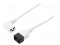 Cable; 3x1.5mm2; IEC C19 female angled,IEC C20 male; PVC; 1.8m LIAN DUNG WN116-3/15/1.8WH