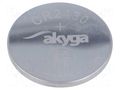 Battery: lithium; CR2430,coin; 3V; 270mAh; non-rechargeable AKYGA BATTERY BAT-CR2430/A