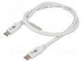 Cable; USB 3.2; USB C plug,both sides; 0.5m; white; 5Gbps; 60W Goobay USB.C-PD60-0.5WH