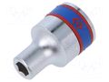 Socket; 6-angles,socket spanner; HEX 7mm; 1/2"; short KING TONY KT-433507MR