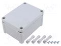 Enclosure: multipurpose; X: 95mm; Y: 130mm; Z: 65mm; TEMPO; grey; IP65 FIBOX TPC131007