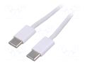 Cable; USB 2.0; USB C plug,both sides; nickel plated; 0.5m; white AKYGA AK-USB-50