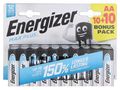 Battery: alkaline; AA; 1.5V; non-rechargeable; 20pcs; Max Plus ENERGIZER BAT-LR6/EGMP-B20