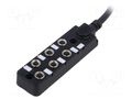 Distribution box; M8; PIN: 3; 10m; socket; 3A; IP67; IN: 6; OUT: 1 AMPHENOL LTW DB8-3A6CAB-SPS7B10
