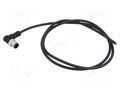 Connector: M12; 4A; 60V; plug; male; PIN: 5; IP68,IP69K; angled; 1m AMPHENOL LTW M12A-05BMMM-SR8B01