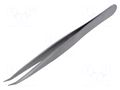 Tweezers; 110mm; for precision works; Blades: curved WELLER WEL.3CBS
