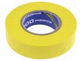 Tape: electrical insulating; W: 19mm; L: 18m; Thk: 0.18mm; yellow ANTICOR ANC-200P-19-18YL