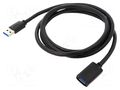 Cable; USB 3.0; USB A socket,USB A plug; 1.5m; black BASEUS BS-OH130