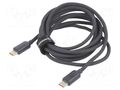 Cable; USB 2.0; USB C plug,both sides; 2m; black; textile; 100W BASEUS CAJY000701