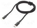 Cable; USB 2.0; Apple Lightning plug,USB C plug; 1m; black; 20W BASEUS CATLGD-01