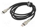 Cable; USB 2.0; Apple Lightning plug,USB C plug; 1m; black BASEUS CATLJK-A01